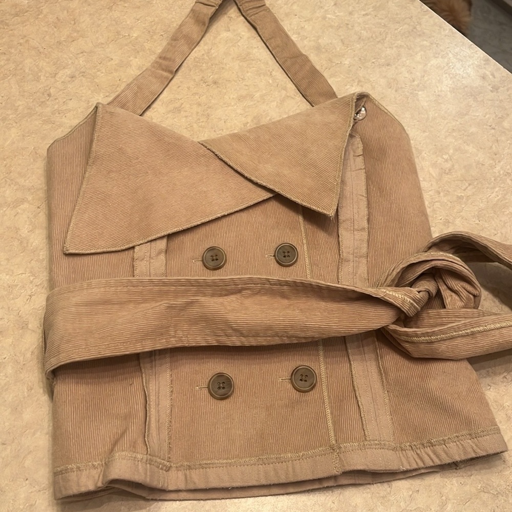 Making the Cut Deconstructed Strapless Corset halter Top size XXS corduroy - Picture 7 of 14